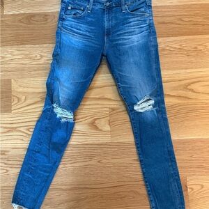 AG Adriano Goldschmied Blue Cropped Jeans